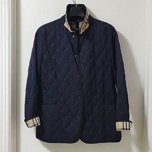 Burberry quilted jacket dark blue navy size M